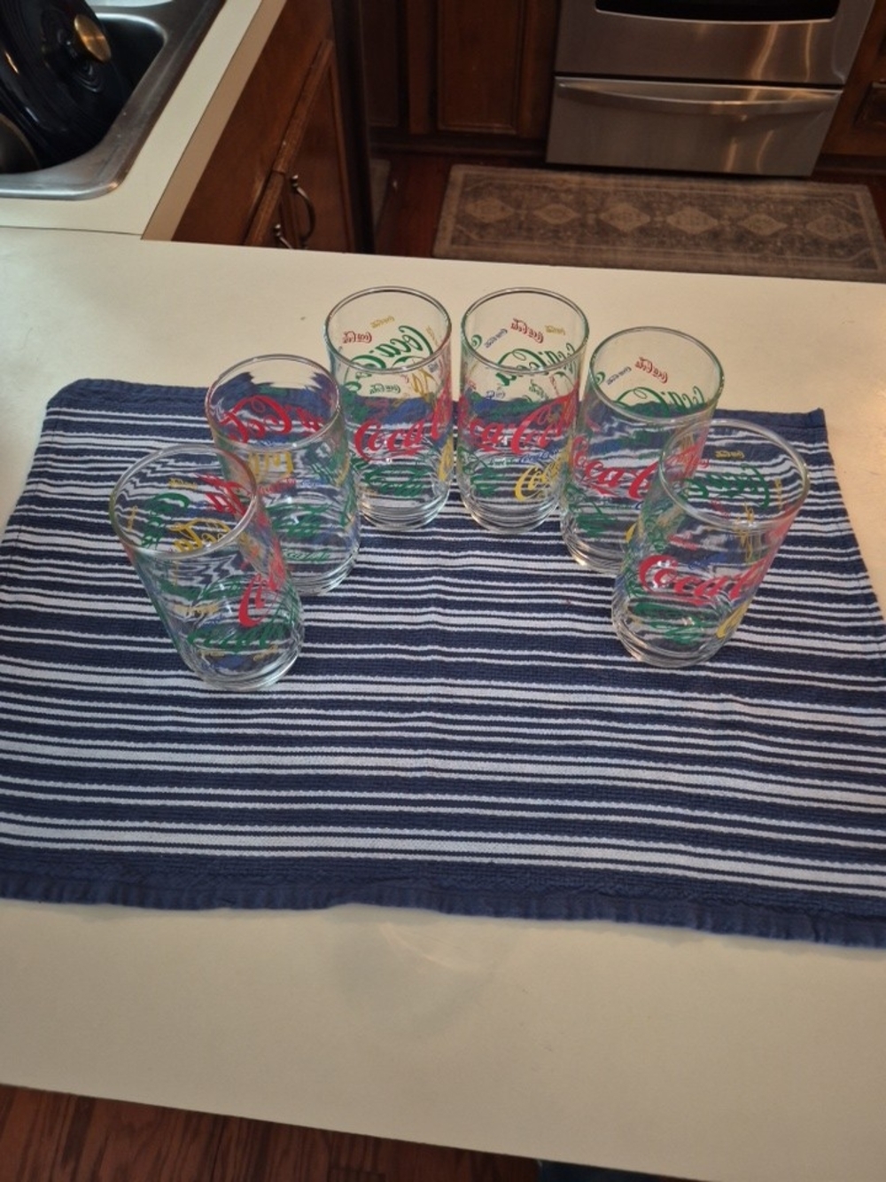 A SET OF 6 COLLECTIBLE COCA COLA 14OZ‎ GLASSES